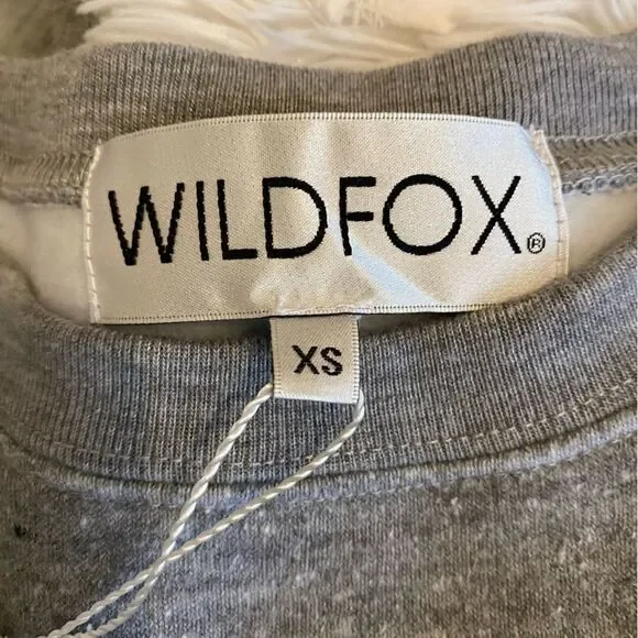 Wildfox No Bad Days fleece short sleeve oversized rainbow sweatshirt NWT size xs - Picture 8 of 9